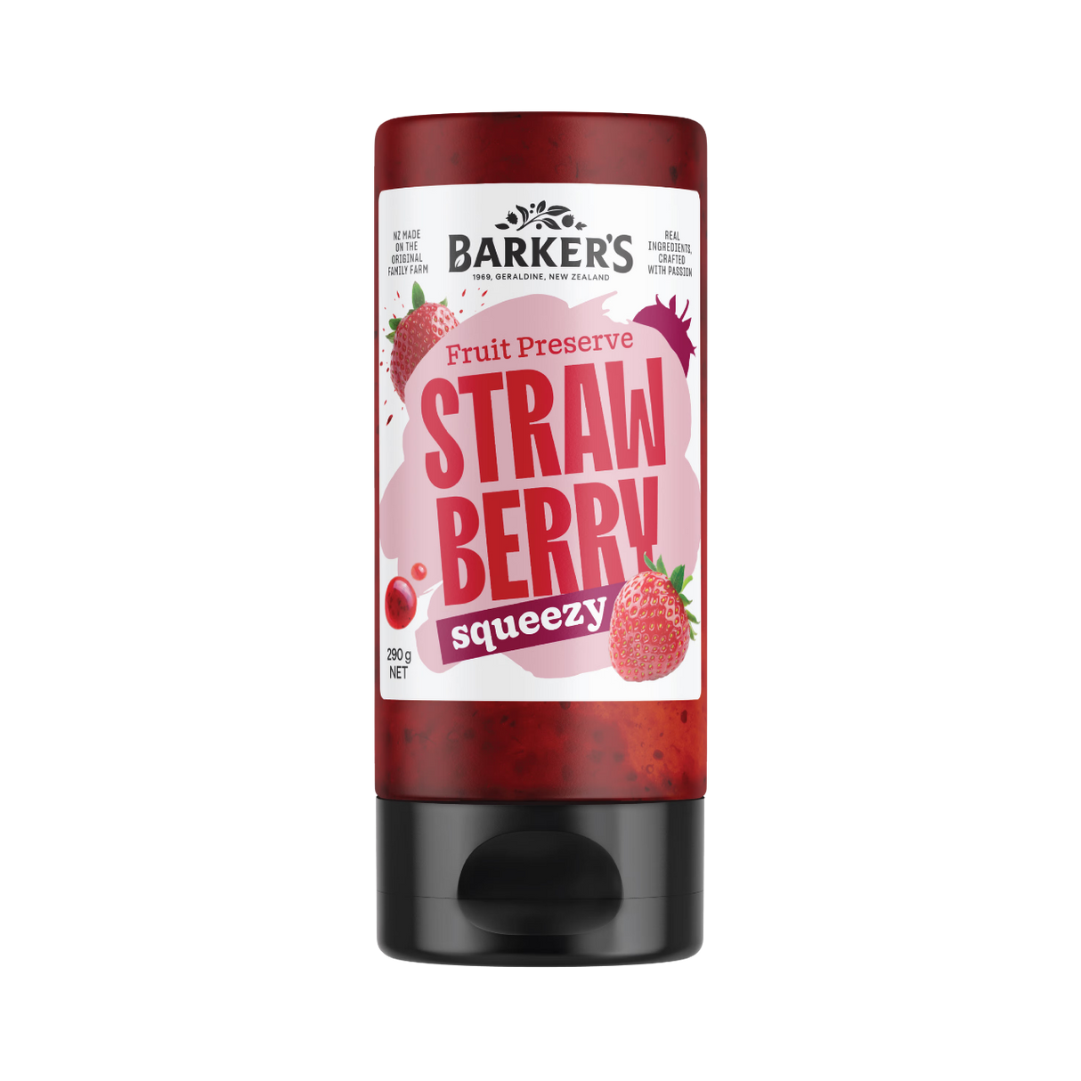 Barker's Strawberry Squeezy Jam (290ml)
