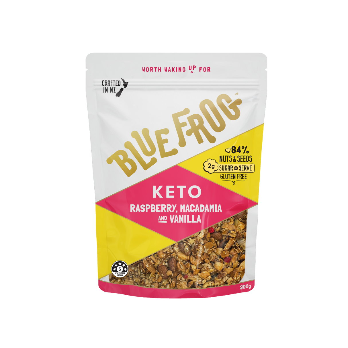 Blue Frog Keto - Raspberry, Macadamia & Vanilla Granola (300g)