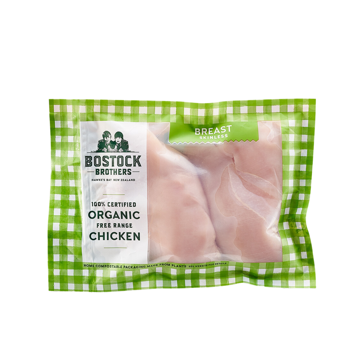 Bostock's Organic Free Range Chicken Breast (Frozen, Skin-Off, 300g)