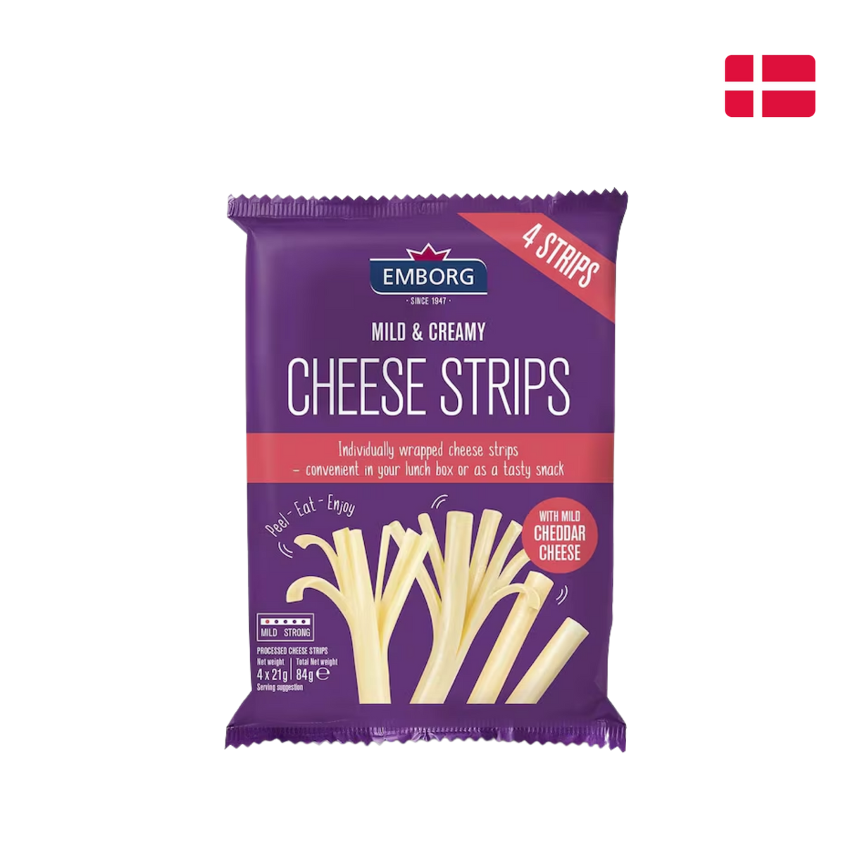 Emborg Cheese Strips (Chilled, 21g x 4pcs)