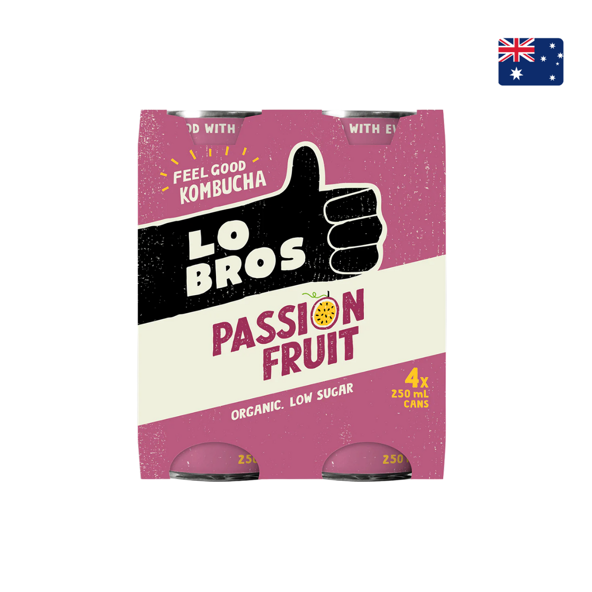 Lo Bros - Organic Kombucha Passionfruit (4 x 250ml)