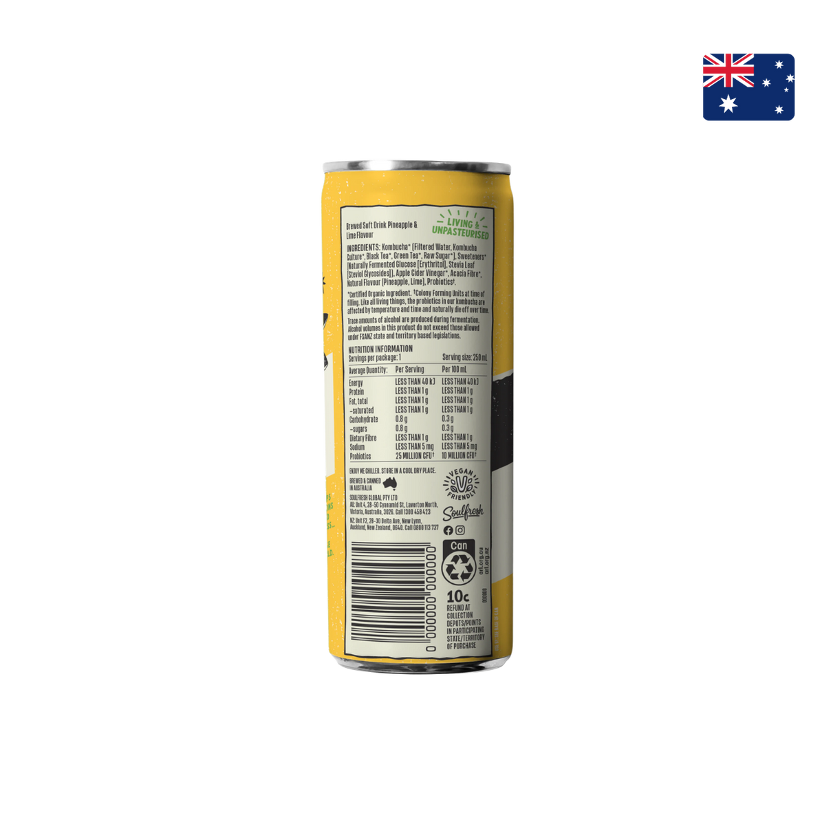 Lo Bros - Organic Kombucha Pineapple & Lime (4 x 250ml)