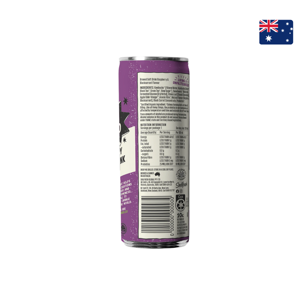 Lo Bros - Organic Kombucha Raspberry & Blackcurrant (4 x 250ml)