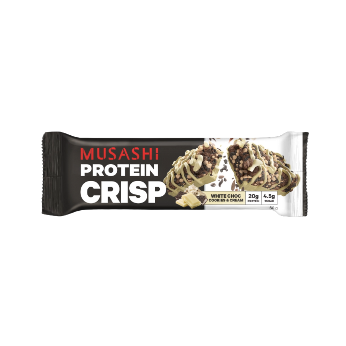 Musashi Protein Crisp Bar (White Choc + Cookies & Cream, 60g)
