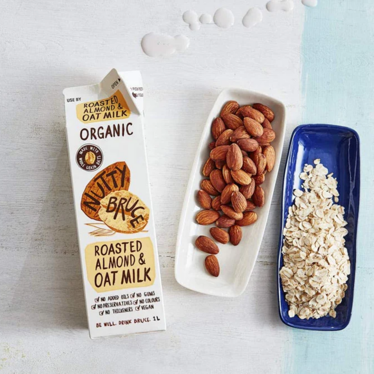 Nutty Bruce Organic Unsweetened Roasted Almond & Oat Milk 1L