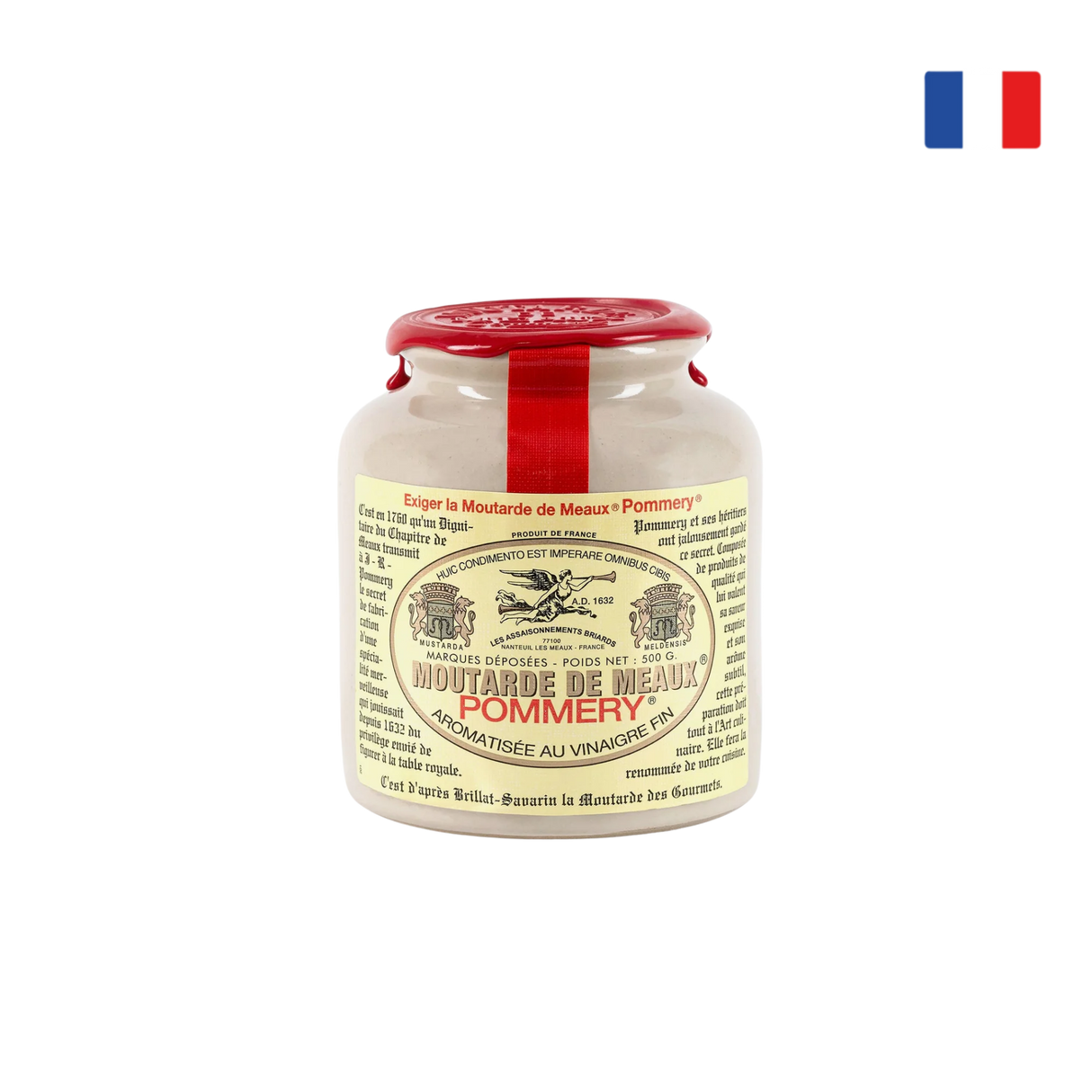 La Moutarde de Meaux Pommery Mustard (Wax Lid, 500g)