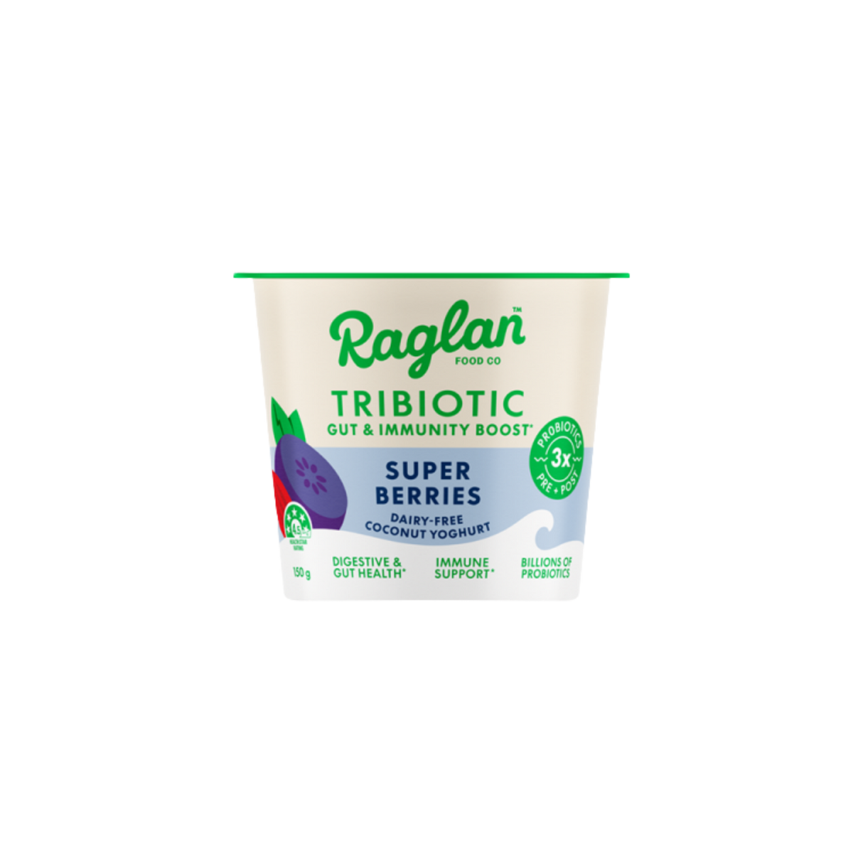 Raglan Coconut Yoghurt Tribotic Super Berries (150g)