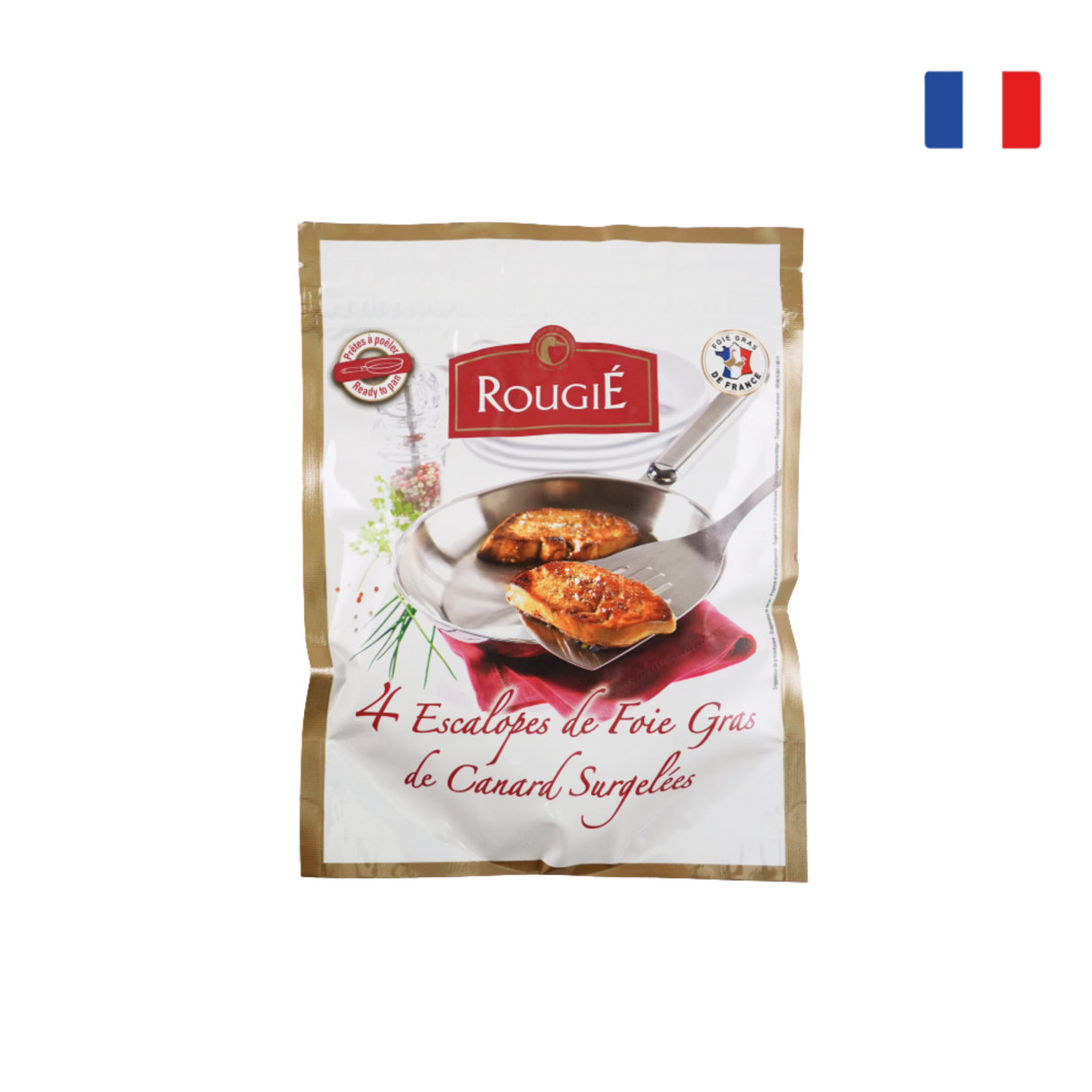Rougie Raw Duck Foie Gras Slices (IQF Frozen, 4pcs, 140g )