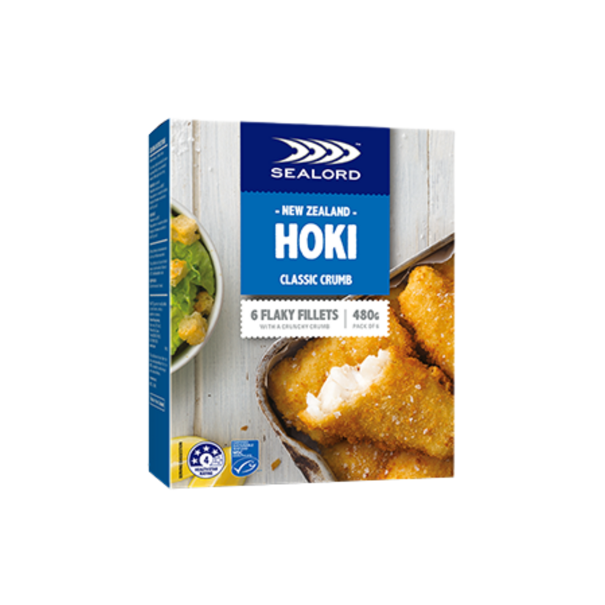 Sealord Classic Crumb Hoki Fillets (Frozen, 6pcs, 425g)