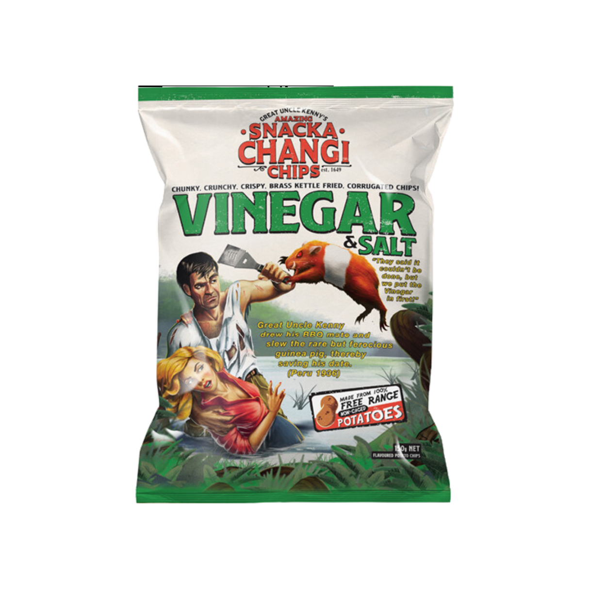 Snacka Changi Chips Vinegar & Salt Kettle Fried Potato Chips (150g)