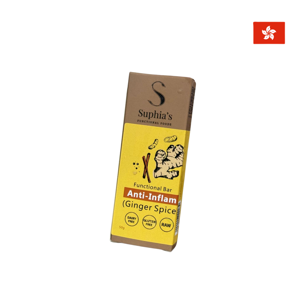Suphia's Functional Foods - Anti Inflam Ginger Spice Bar (Frozen, 50g)
