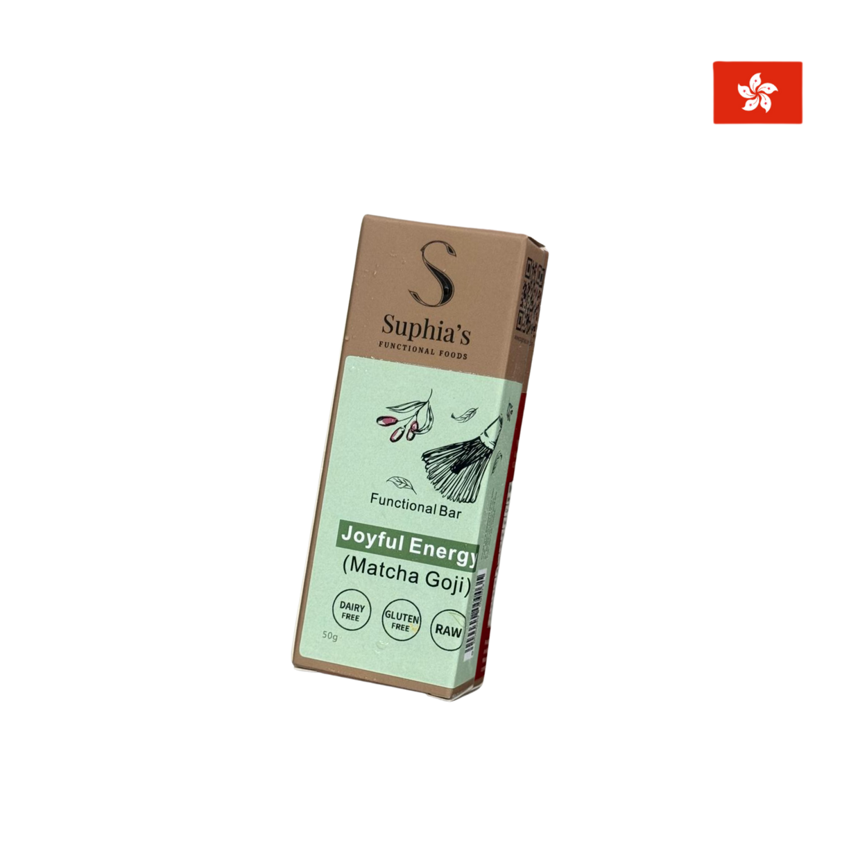 Suphia's Functional Foods - Joyful Energy Matcha & Goji bar (Frozen, 50g)