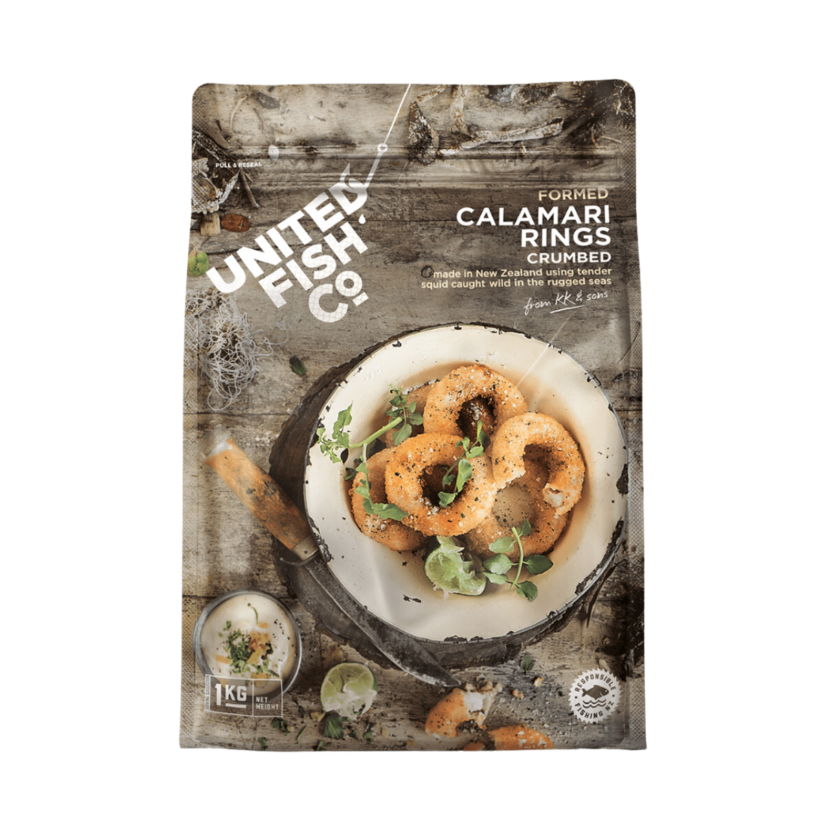 United Fish Co. Calamari Rings Crumbed (Frozen, 1kg)