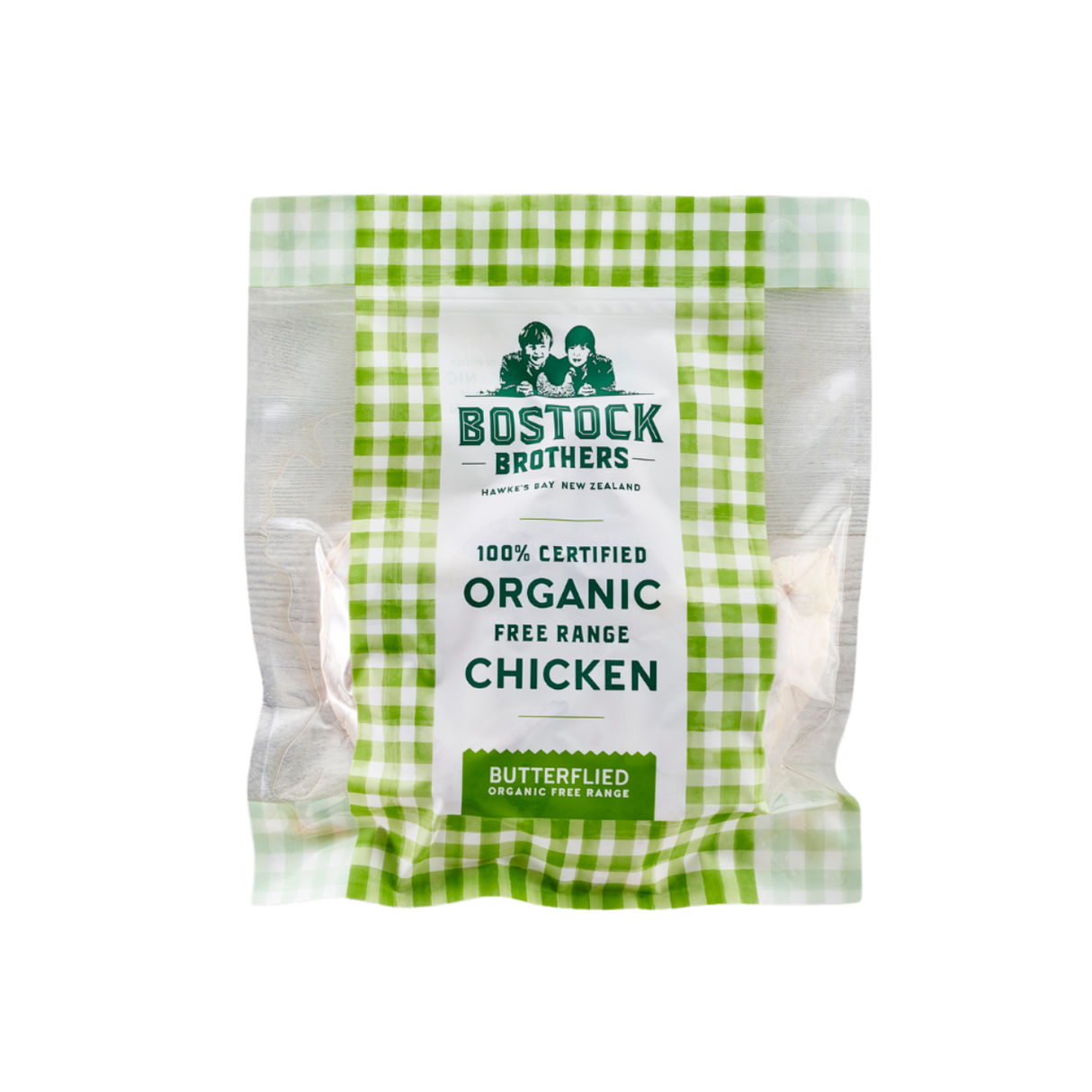 Bostock's Organic Free Range Butterflied Chicken (Frozen, Min 1.3kg)
