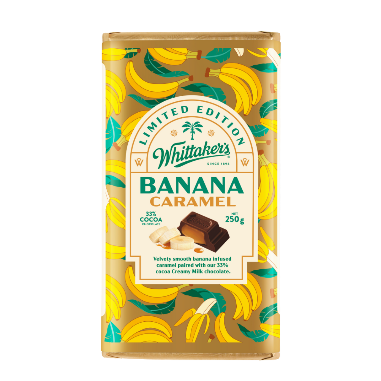 Whittaker's Banana Caramel Chocolate Block (Limited Edition, 250g)