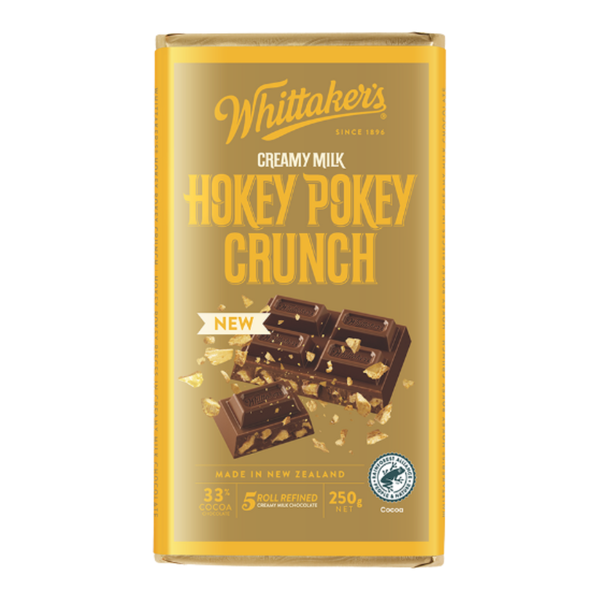 Whittaker's Hokey Pokey Crunch Creamy Milk Chocolate Block (250g)