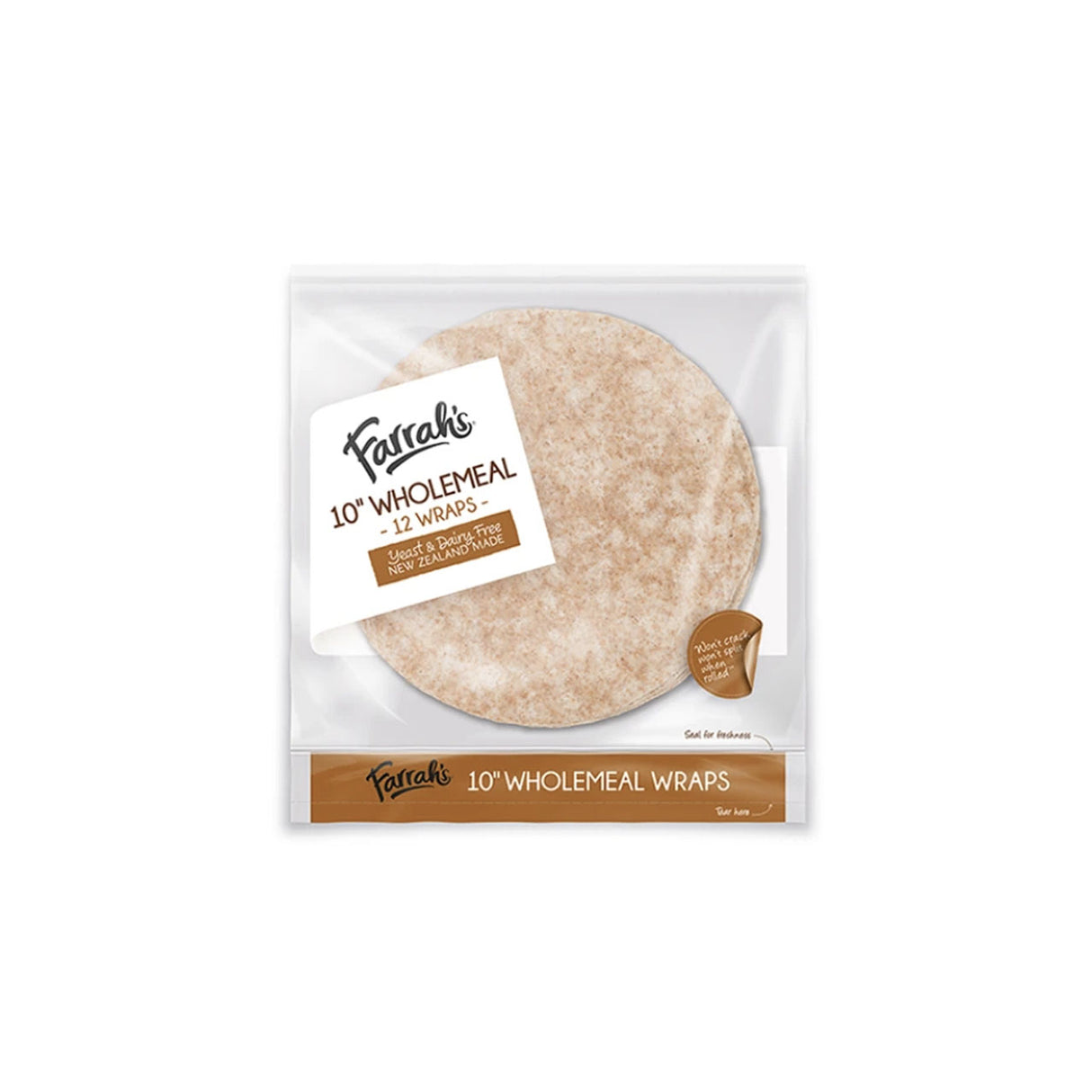 Farrah's 10'' Wholemeal Wraps (Frozen, 12 wraps)