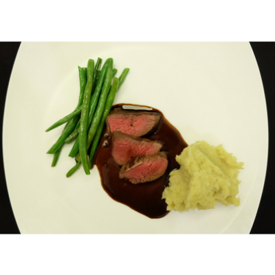venison & chocolate sauce.