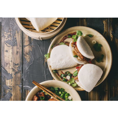 filled bao flat lay