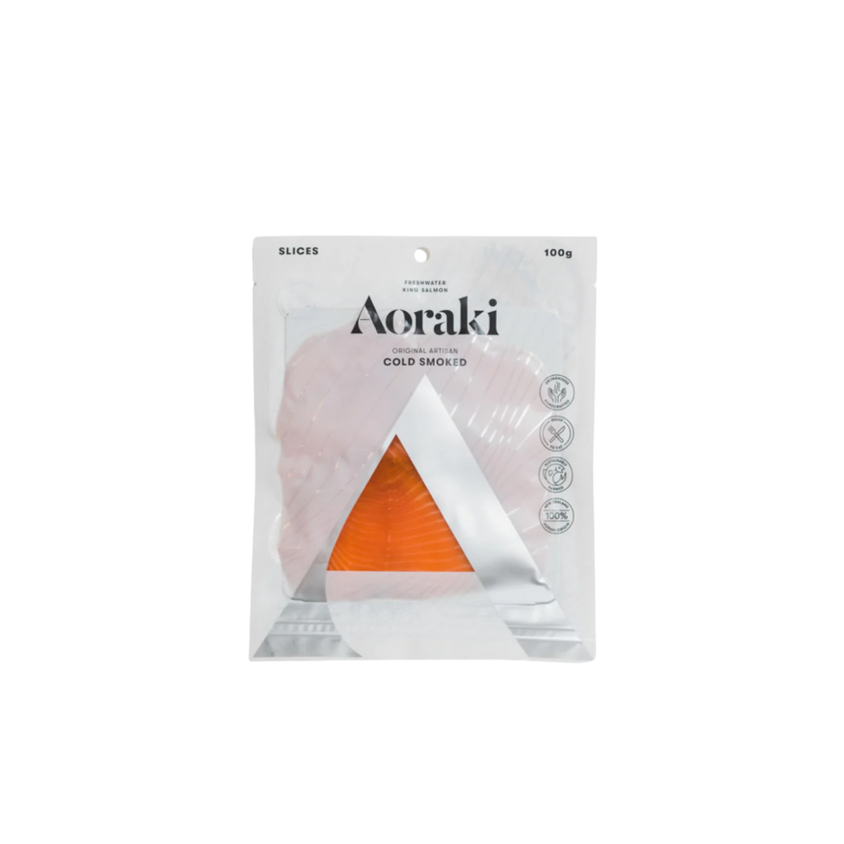 Aoraki Cold Smoked Salmon Slices (Frozen, 100g)
