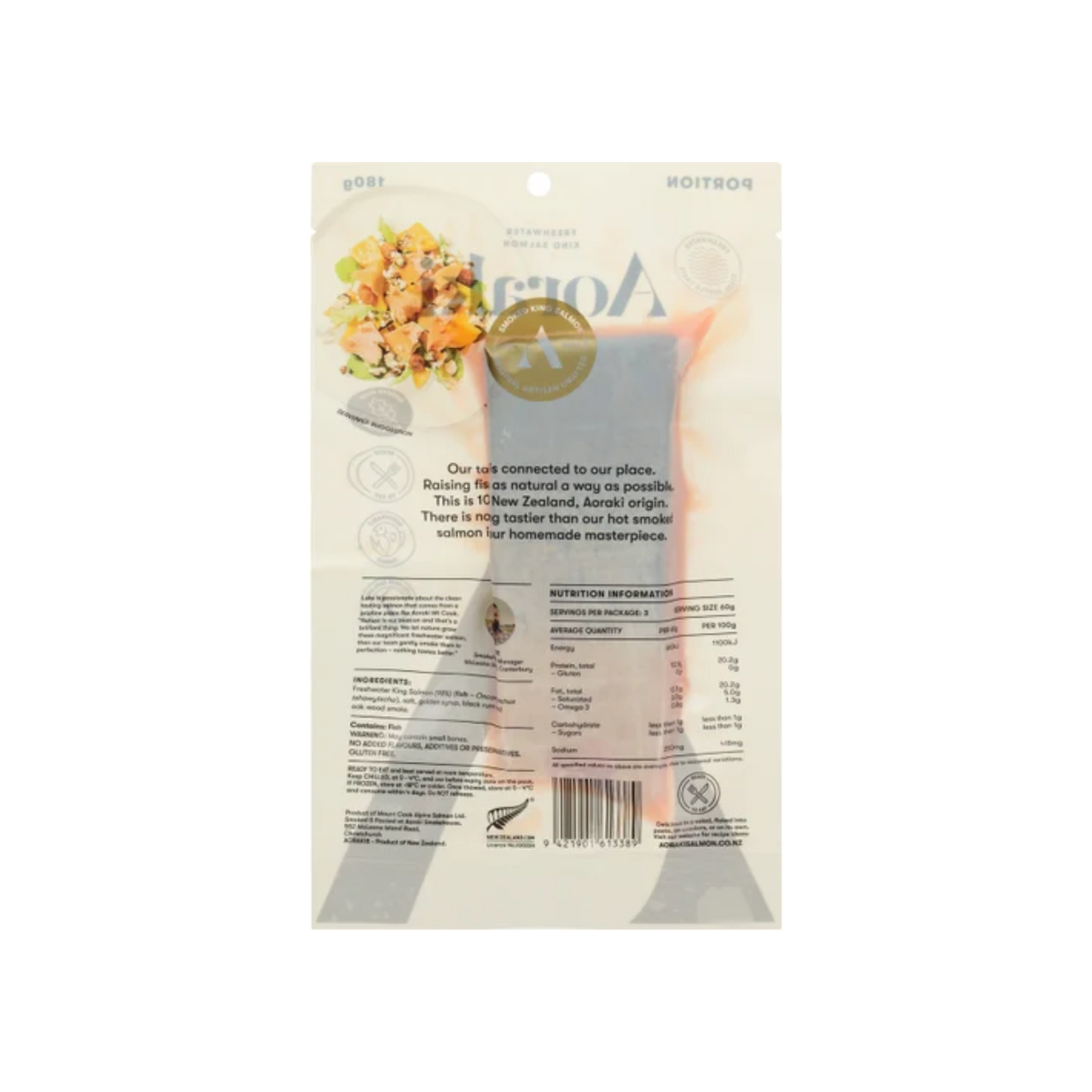 Aoraki Original Artisan Hot Smoked Portion (Frozen, 180g)