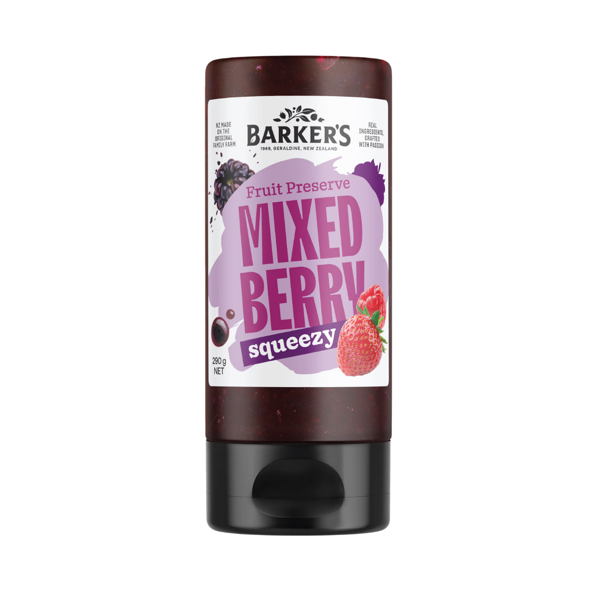 Barker's Mixed Berry Squeezy Jam (290ml)