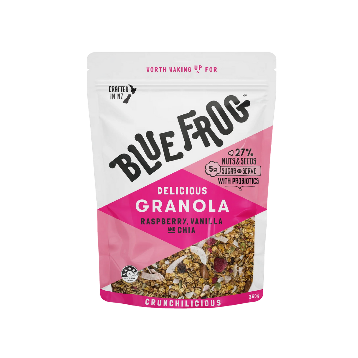 Blue Frog Raspberry, Vanilla & Chia Granola (350g)