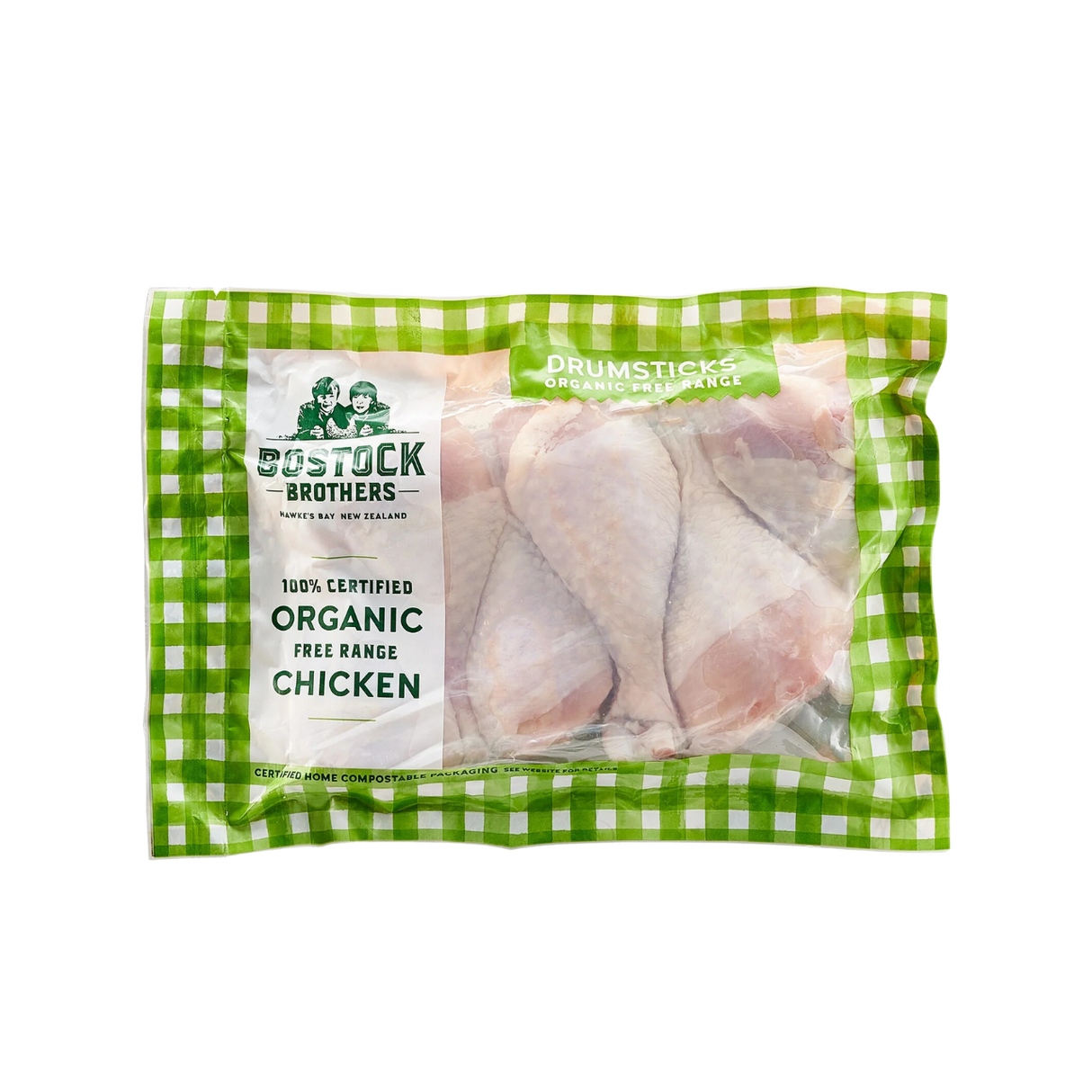 Bostock's Organic Free Range Chicken Drumsticks (Frozen, Skin-on, 500g)