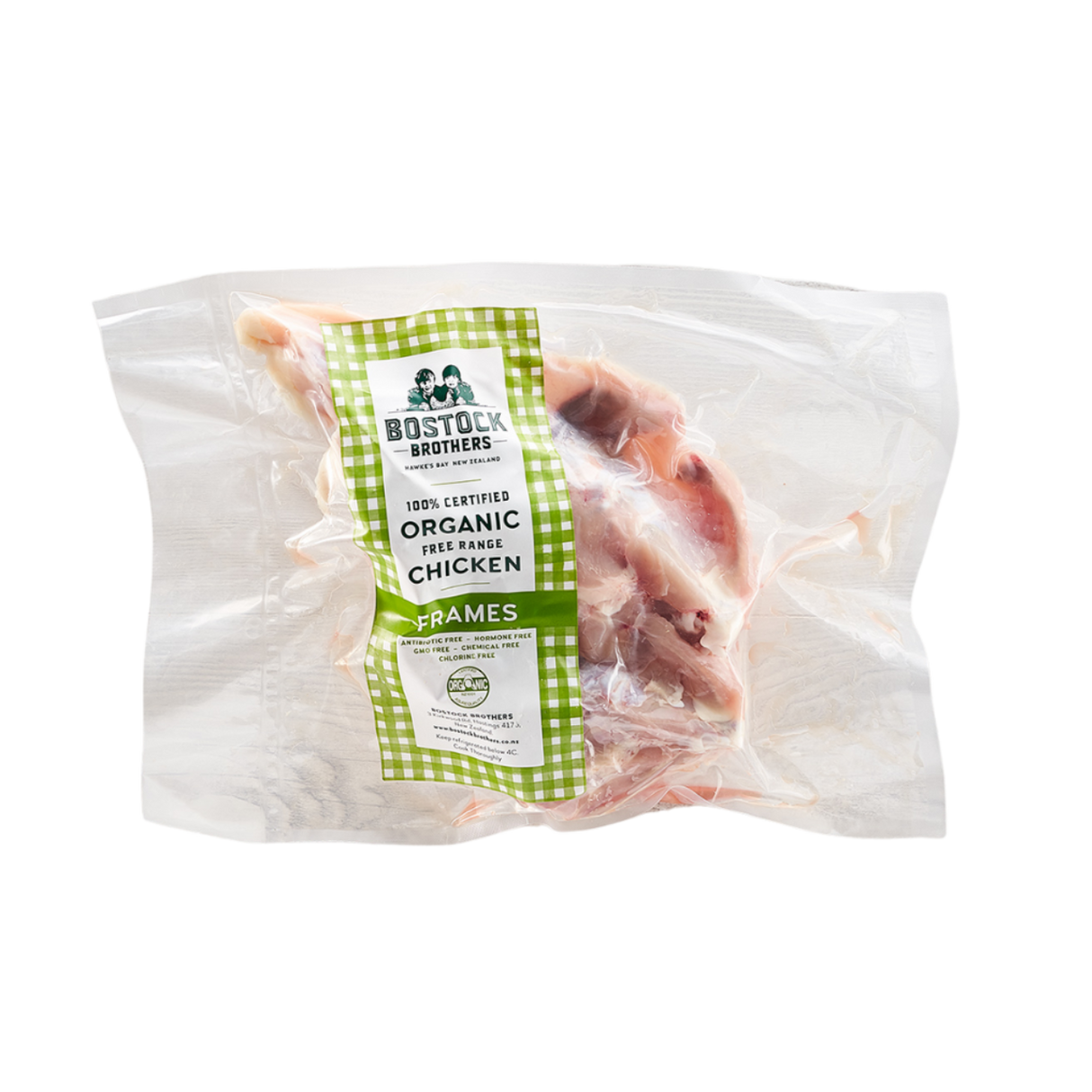 Bostock's Organic Free Range Chicken Frame (Frozen, Min 500g)