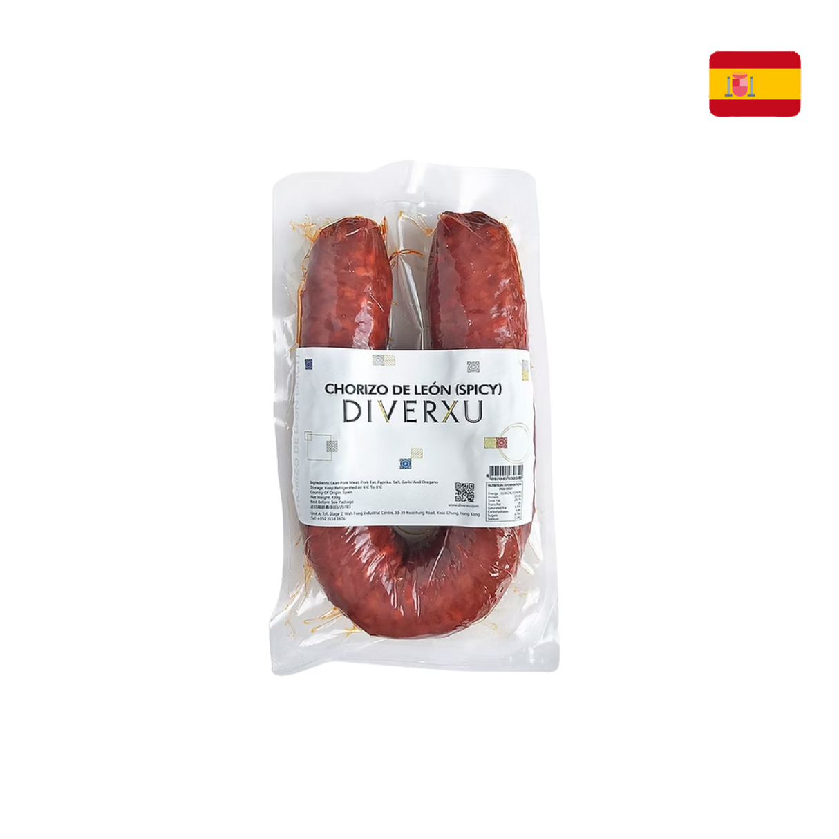 Diverxu Chorizo De Leon - Spicy (Chilled, Whole 420g)