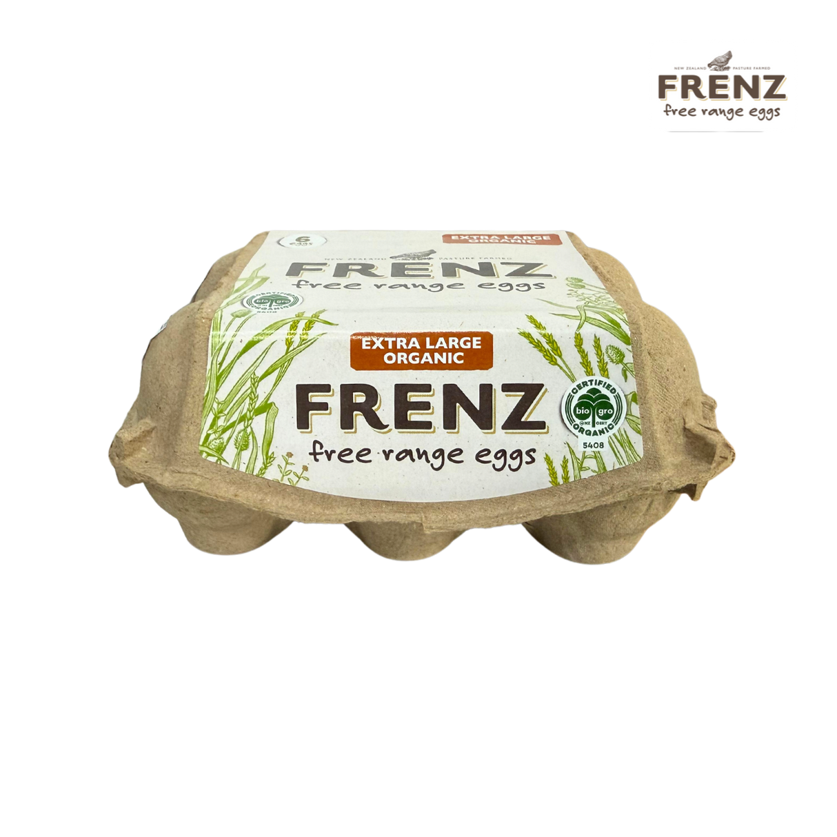 FRENZ Organic Free-Range Eggs (XL, 6 pack)