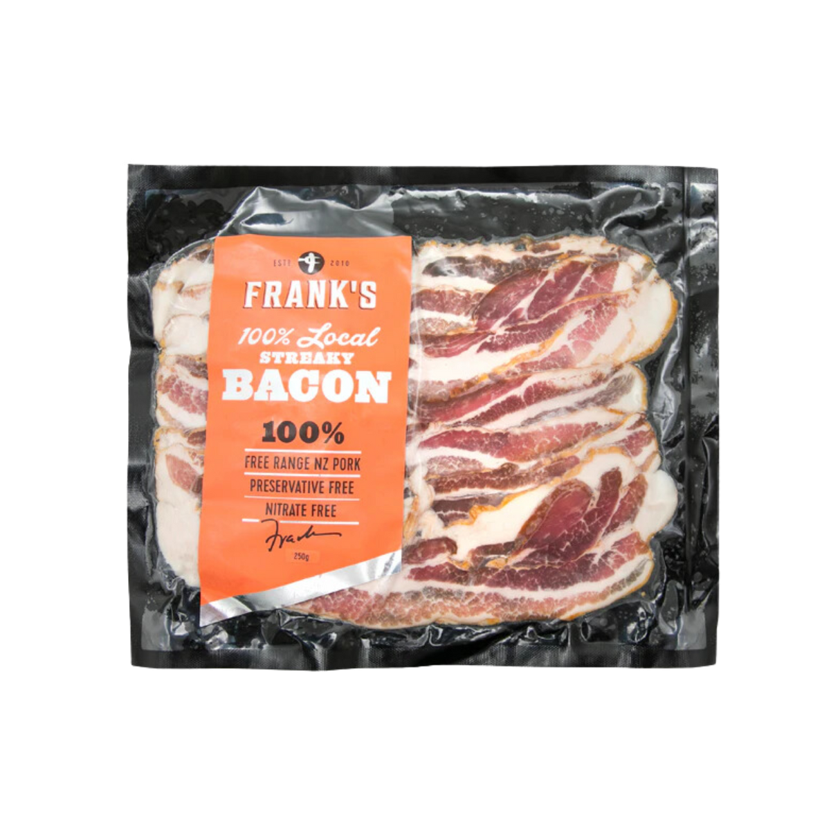 Frank's Nitrate Free Streaky Bacon (Frozen, 250g)