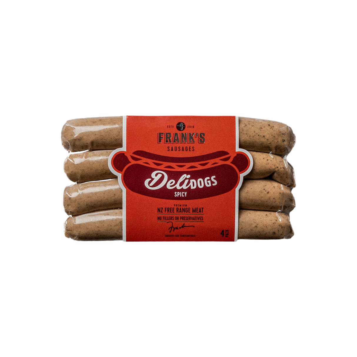 Franks Deli Dog Spicy -Pork & Veal (Frozen, 4pcs)
