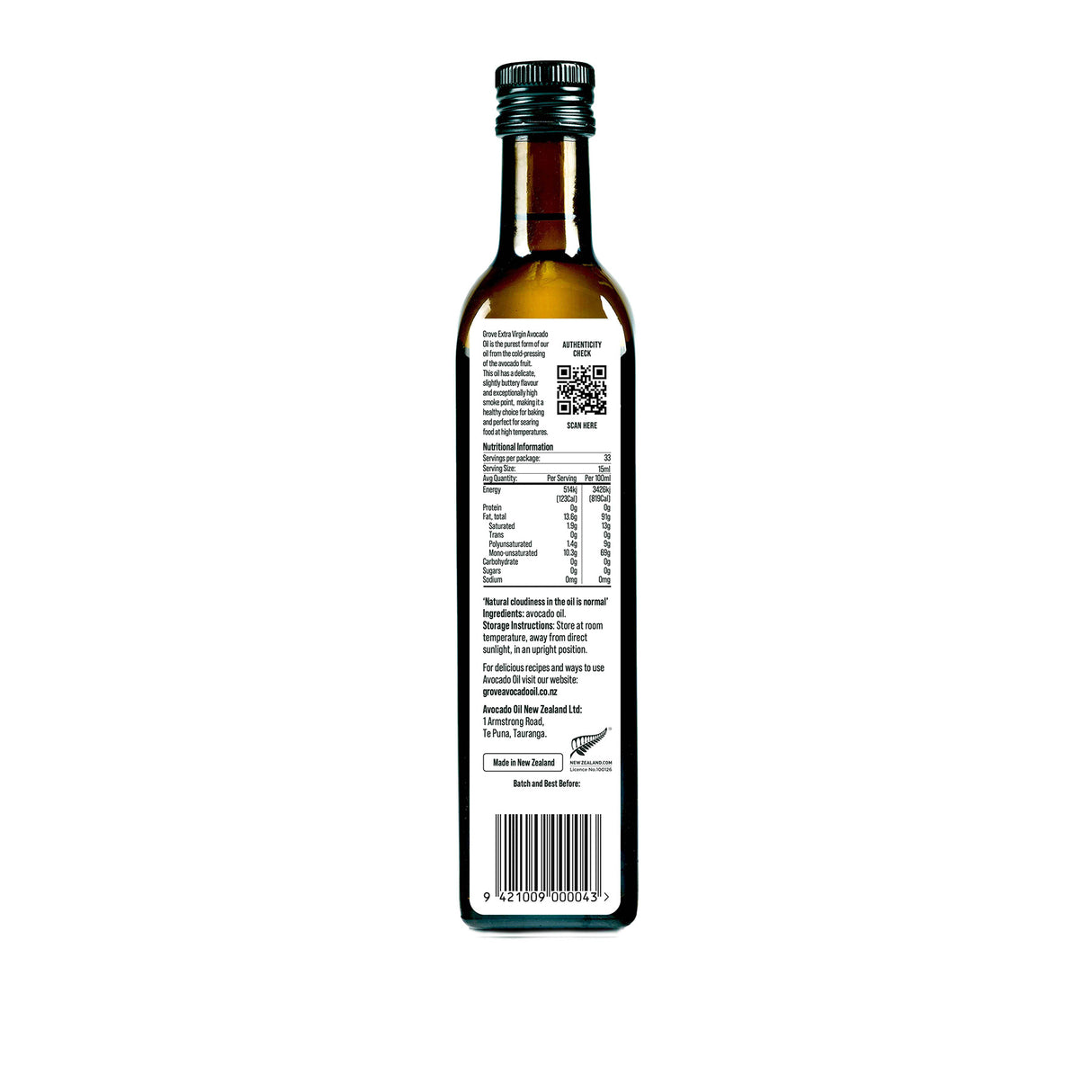 Grove Extra Virgin Cold Pressed Avocado Oil (Classic, 500ml)