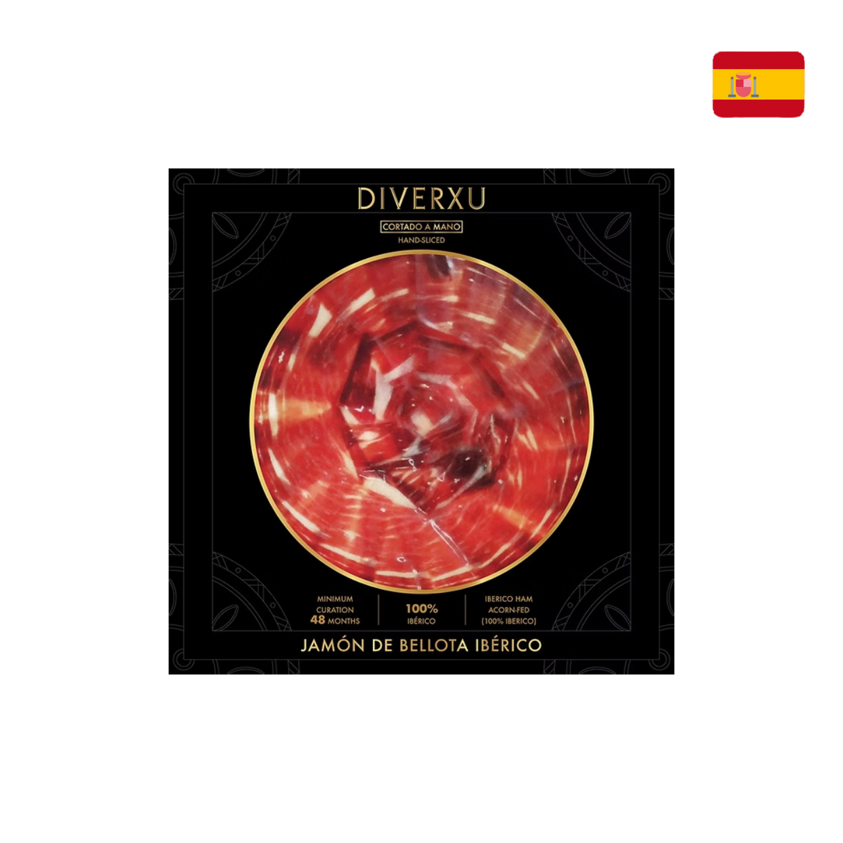 Diverxu Hand- Sliced 100% Acron Fed Iberico Ham (Chilled, Min  48mths Curation, 50g)