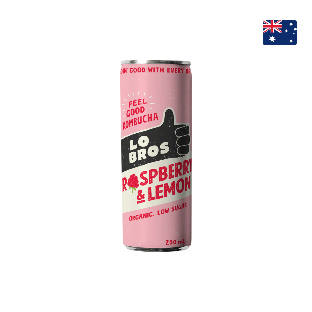 Lo Bros - Organic Kombucha Raspberry & Lemon (4 x 250ml)