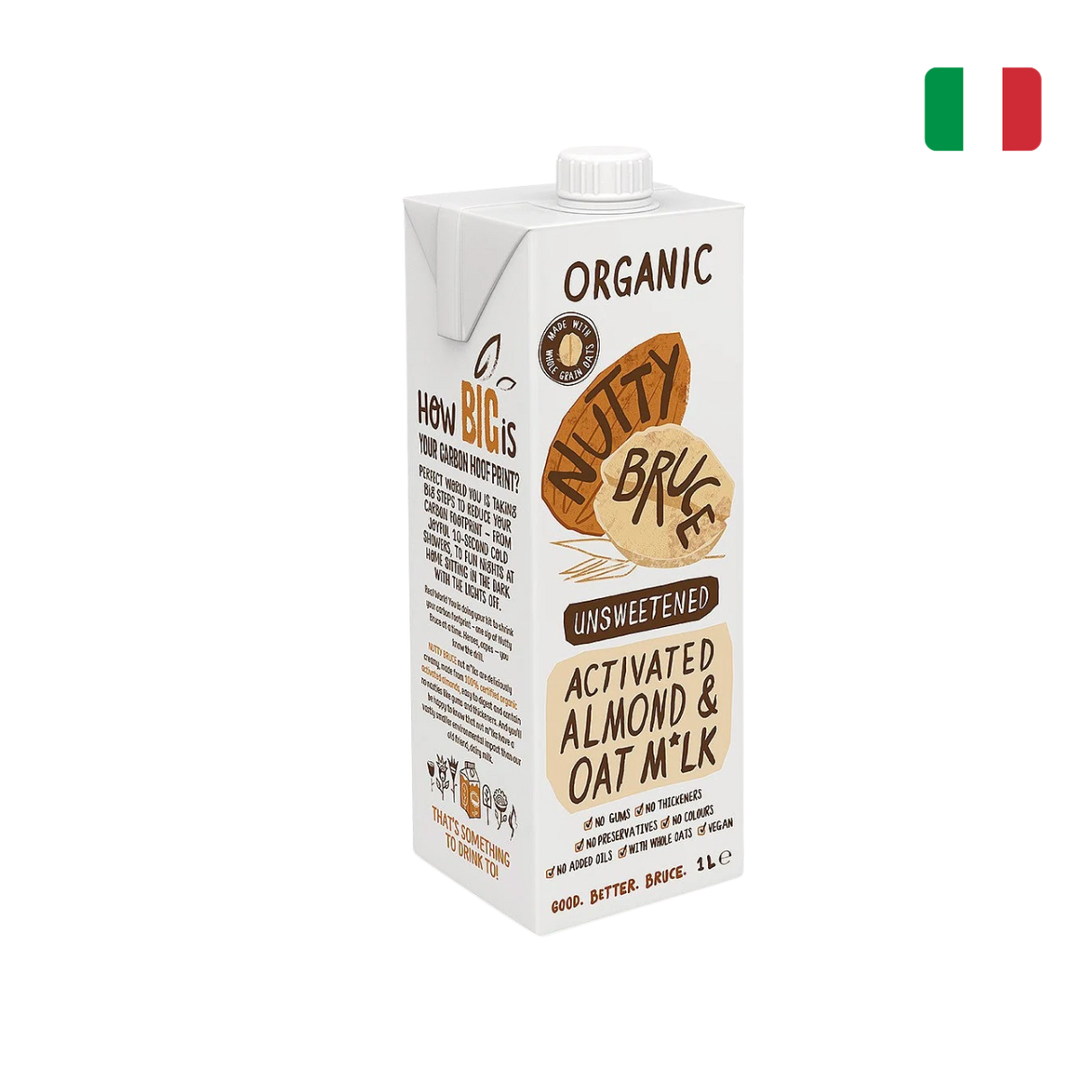Nutty Bruce Organic Unsweetened Roasted Almond & Oat Milk 1L