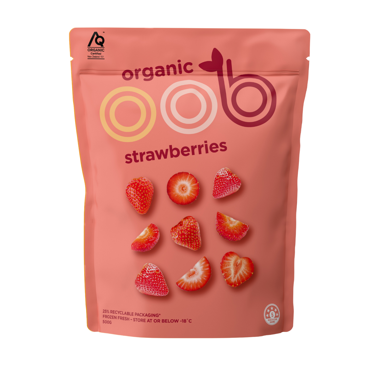 OOB Frozen Organic Strawberry (Frozen, 500g)