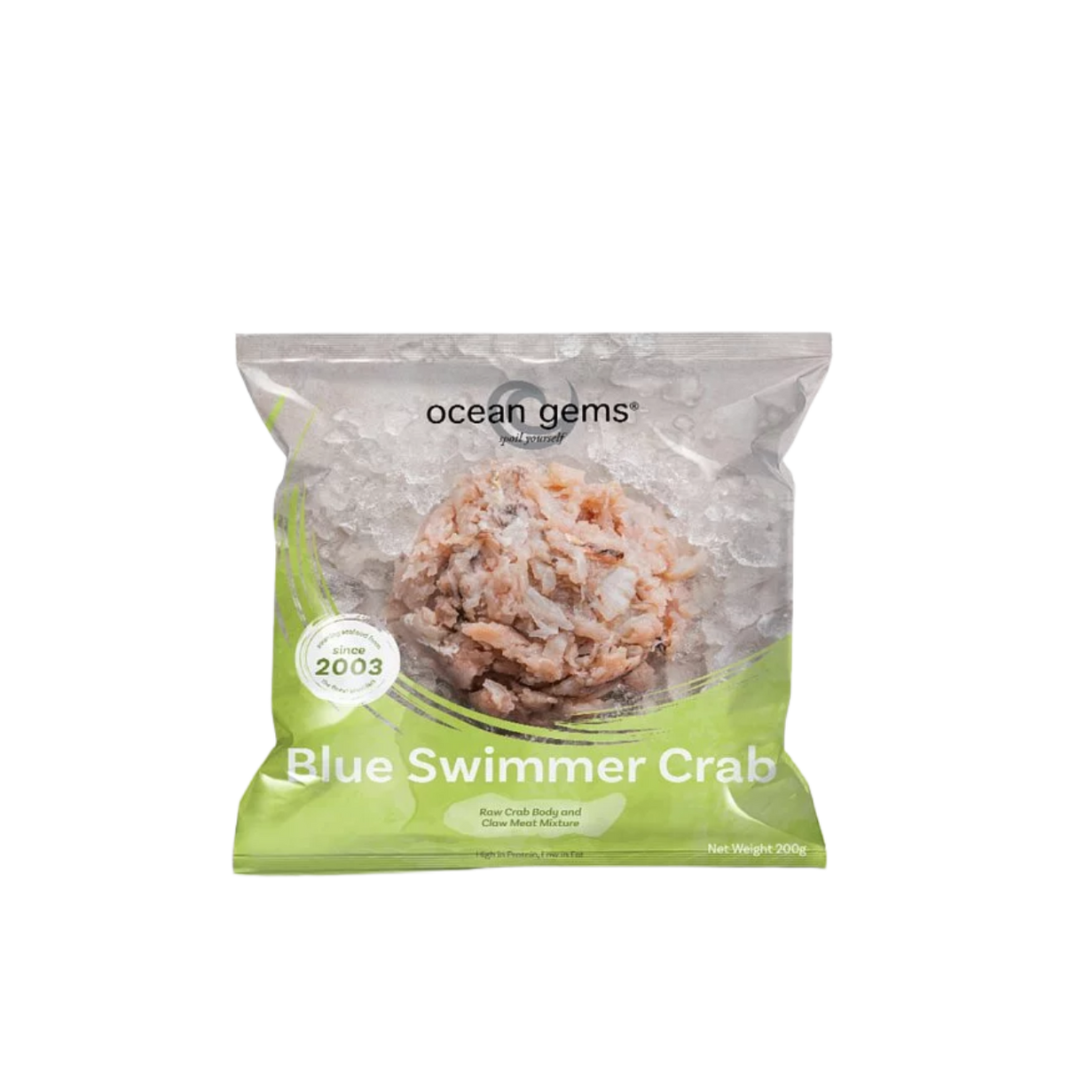 Ocean Gems Raw Crab Body & Claw Meat (Frozen,  200g)