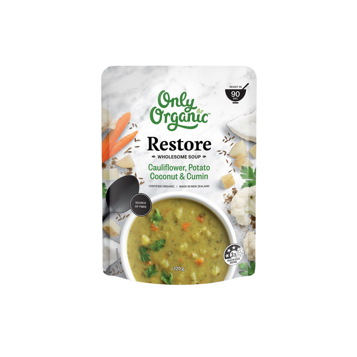 Only Organic Cauliflower, Potato, Coconut & Cumin (320g)