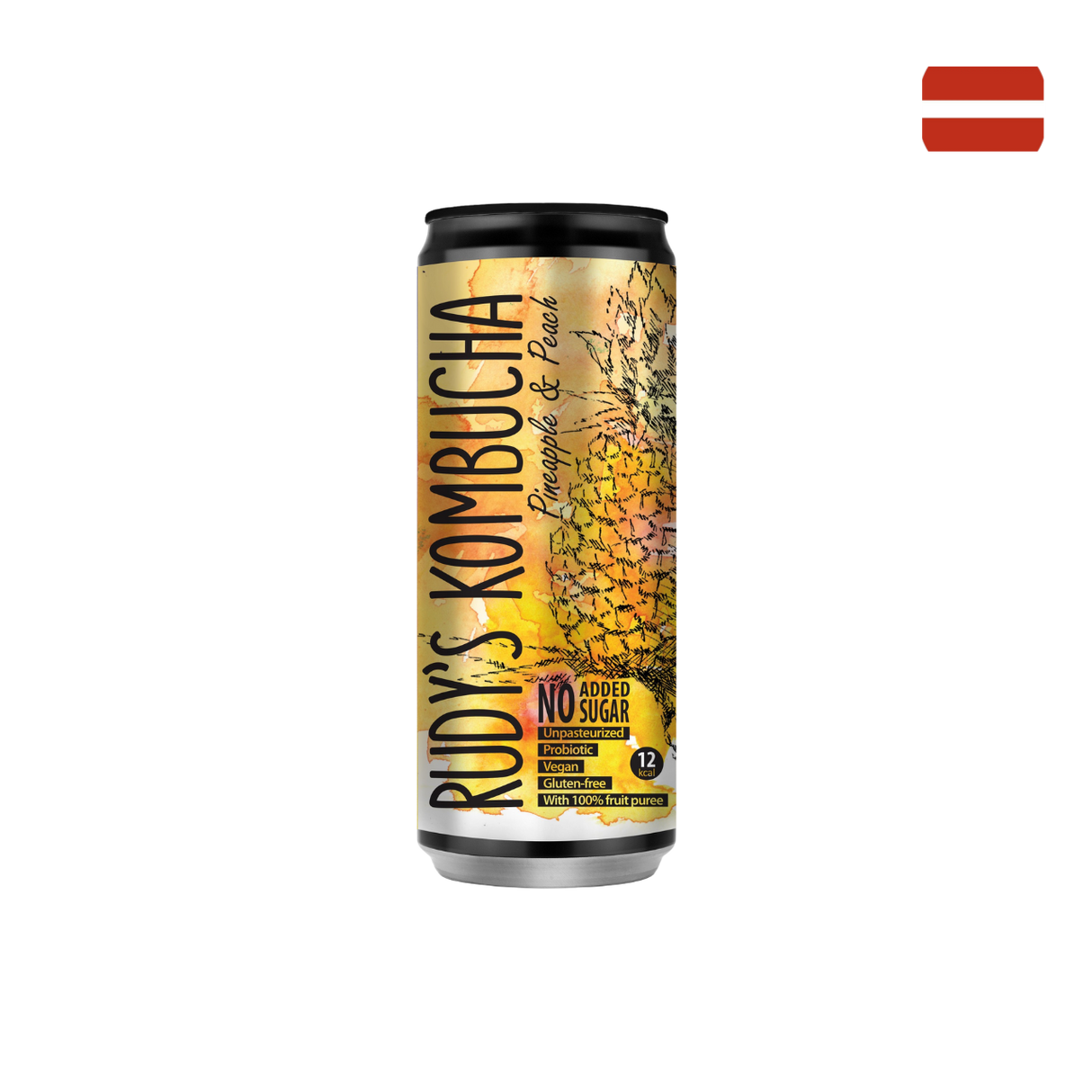Rudy's Kombucha - Pineapple & Peach (330ml)