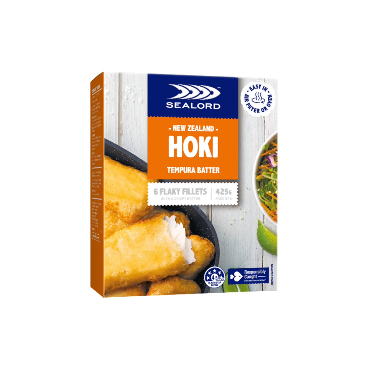 Sealord Tempura Batter Hoki Fillets (Frozen, 6pcs, 425g)