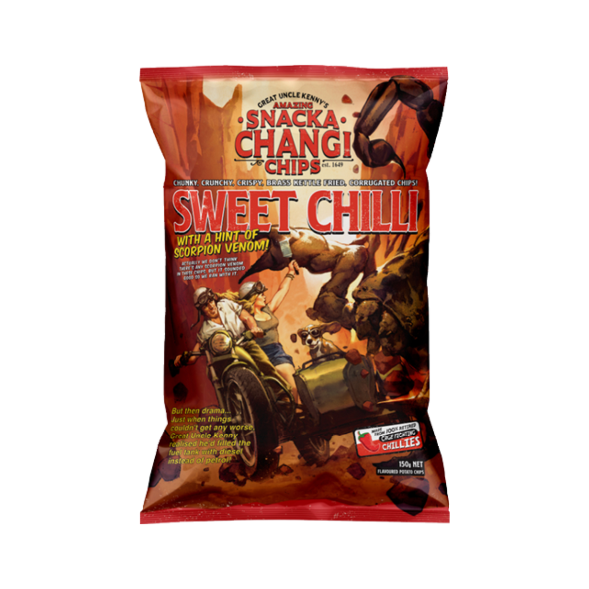 Snacka Changi Chips Kettle Fried Sweet Chilli Potato Chips 150g