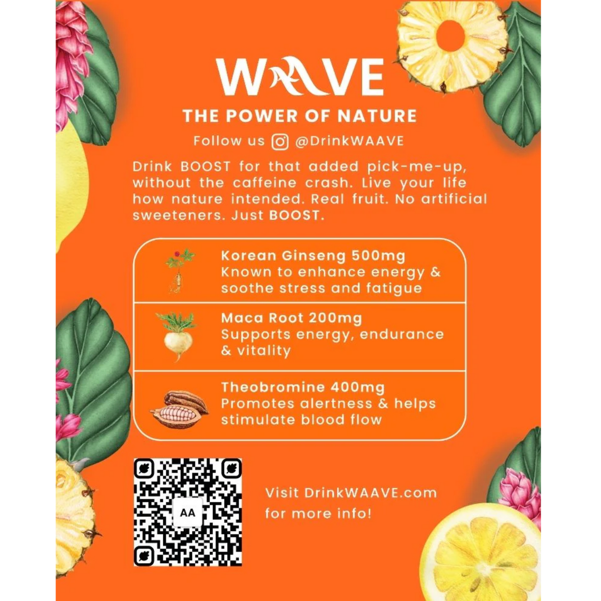 WAAVE BOOST - Korean Ginseng, Ginger, Lemon & Turmeric (250ml)