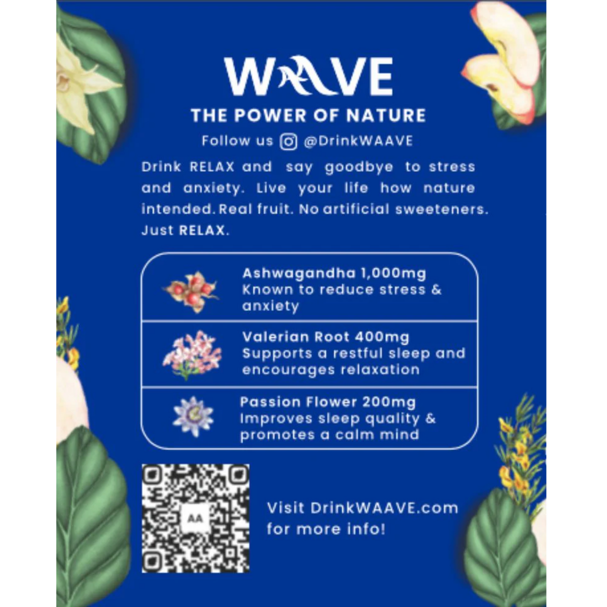 WAAVE RELAX - Ashwagandha, Rooibos, Apple & Vanila (250ml)