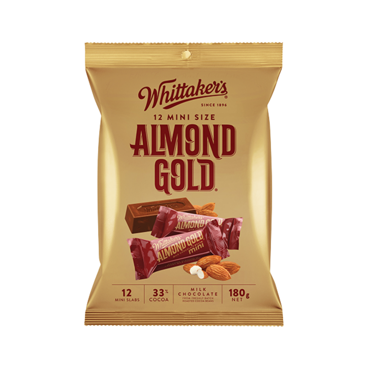 Whittaker's Almond Gold Mini Slab (12 x 15g)
