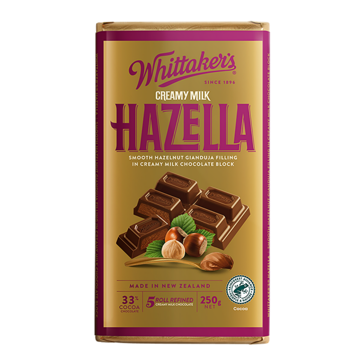 Whittaker's Creamy Milk Hazella Chocolate Block (250g)