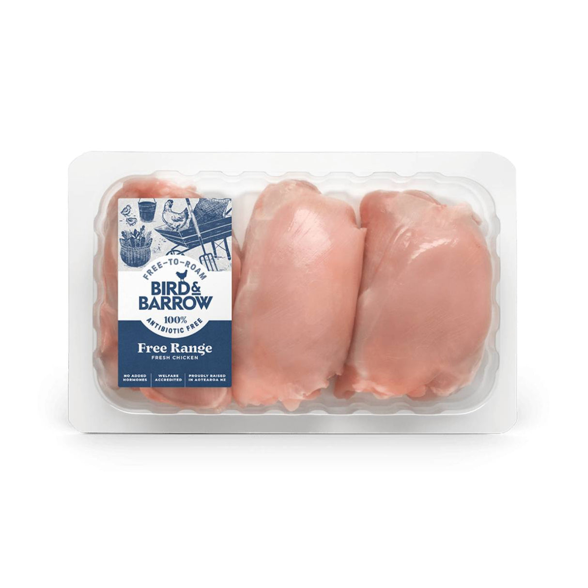 Bird & Barrow Free Range Chicken Thigh Fillets (Frozen, 400g)