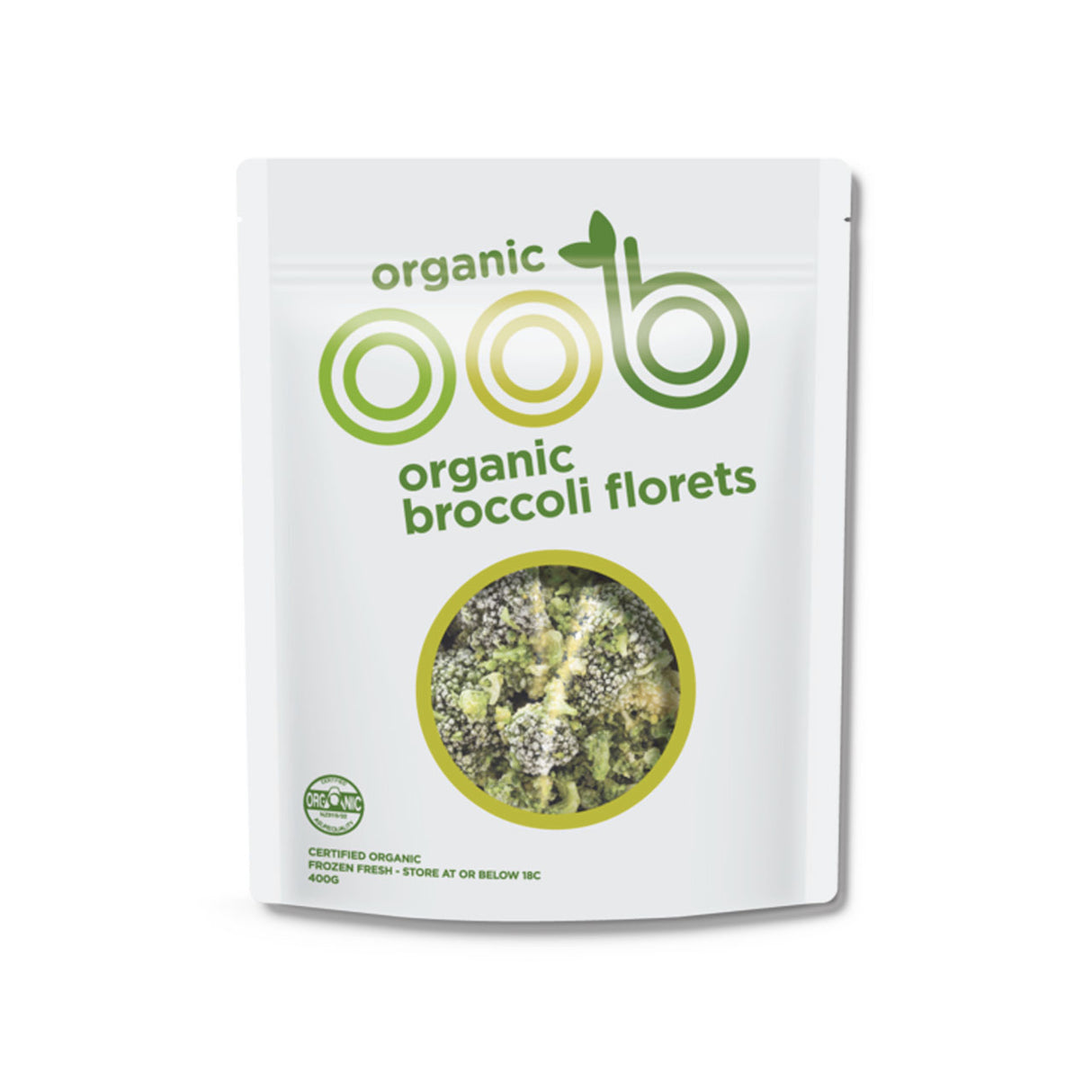OOB Frozen Organic Broccoli Florets (Frozen, 370g)